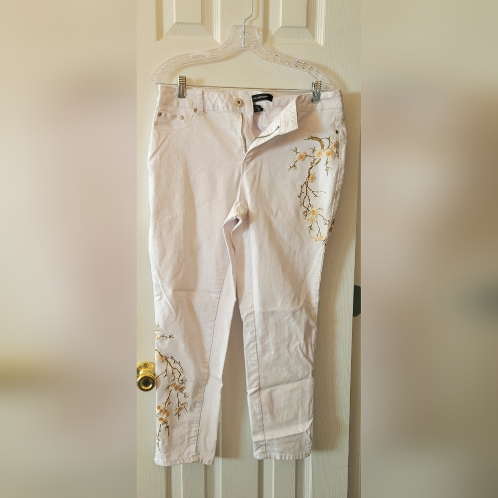 Ashley Stewart embroidered jeans